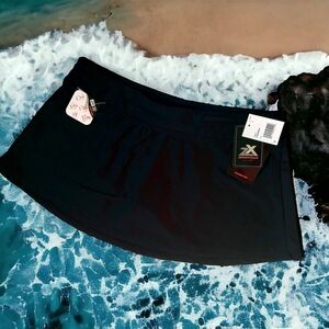 Zero exposure black swim skirt athletic wear women's size small